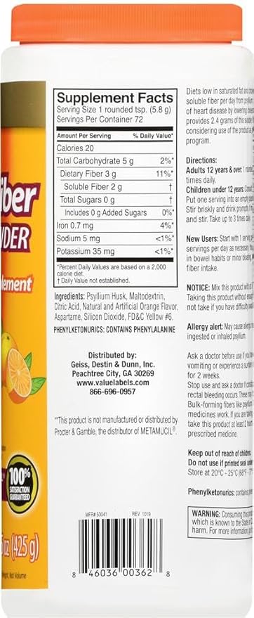 GoodSense Powder Sugar Free Orange Flavor 15 Oz (Pack of 2)
