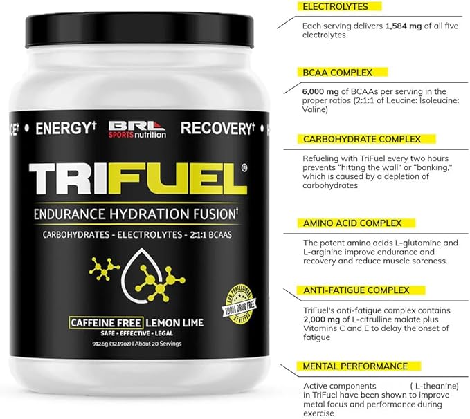 3-in-1 Endurance and Recovery Hydration BCAA Electrolyte Enhanced Drink (Lemon Lime)