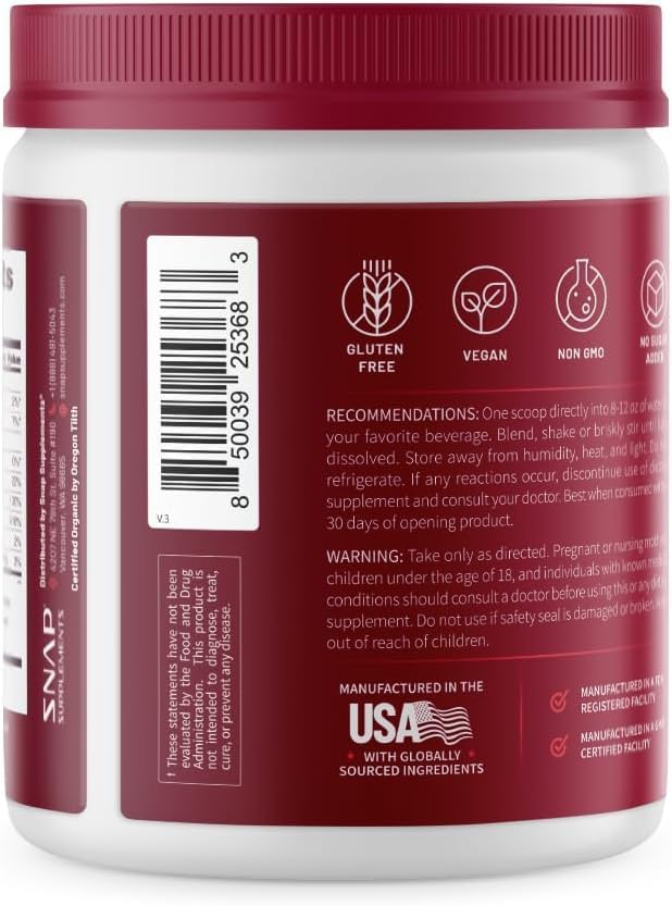 Snap Supplements Heart Beets Organic Beet Root Powder Cardiovascular Support Supplement for Men &amp Women Beets Pomegranate B Vitamins &amp Red Spinach Heart Health Support 30 Servings Mixe