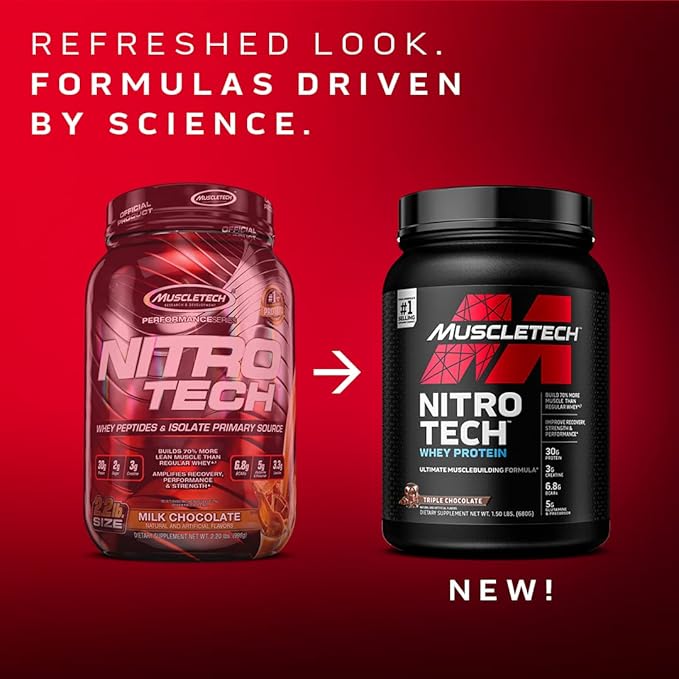 MuscleTech Cell-Tech Creatine Powder &amp Nitro-Tech Whey Protein Powder Bundle | Muscle Builder &amp Recovery Formula | 6 lbs Creatine &amp 4 lbs Whey | Strawberry Flavor