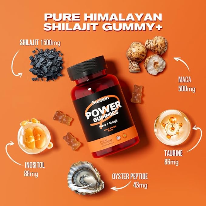 Power Gummieswith maca and shilajitInositol GummiesStrengthens The Body and Promotes Absorptionshilajit Pure Himalayan Organic(60 Gummies)