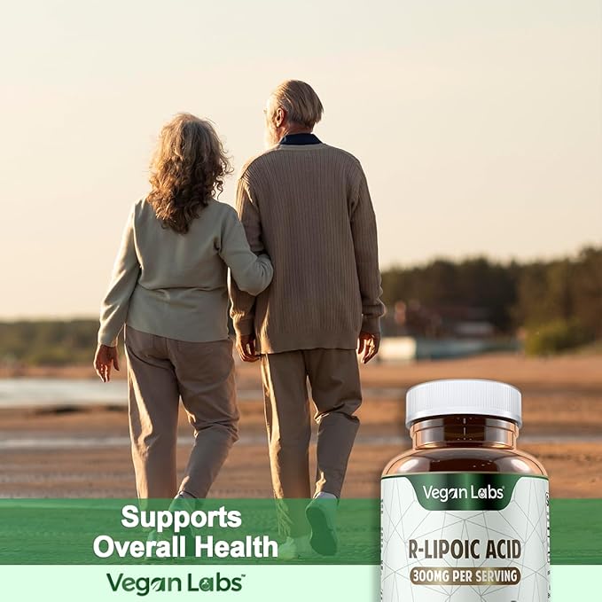 Vegan Labs R-Lipoic Acid 300MG 120 Vegan Capsules- Supports Cellular Energy and Antioxidant Protection- Gluten Free Non-GMO Stabilized R-ALA Supplement- 4 Month Supply