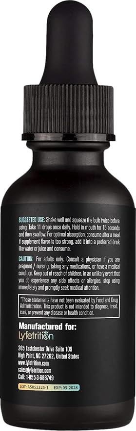 Lyfetrition Ursolic Acid with Rosemary Extract 118 ml 4 FL Oz Liquid 220 Servings Made in USA Quick Absorption Potent Ingredients Non-GMO