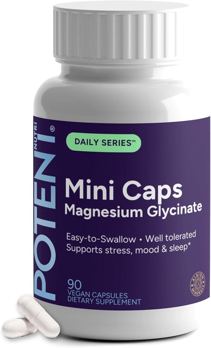 Magnesium Glycinate Small Capsules – Easy-to-Swallow Small Pills | TRAACS® Chelated Magnesium Bisglycinate | High Absorption for Sleep Muscle &amp Heart Support – 90 Mini Caps