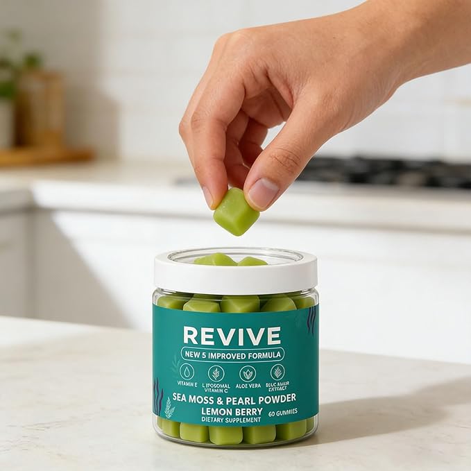 2026 New Hair Revive Gummies Professional Revive Hair Gummies with Vitamin C Vitamin E Hair Growth for Women &amp Men - Sea Moss for Hair Loss Hair &amp Skin Support Vegan Non-GMO 60 Gummies (2