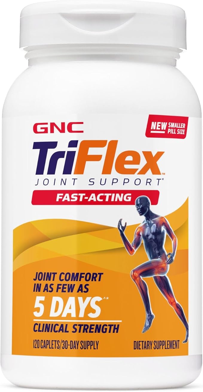 GNC TriFlex Joint Support Fast-Acting for Long-Term Care and Comfort Clinical Strength 120 Caplets