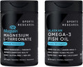 Sports Research 180 Count Cognitive Health Mega Pack Contains Triple Strength Omega 3 Fish Oil w/EPA &amp DHA Fatty Acids (1250 mg) &amp Magtein Magnesium L-Threonate (2000mg)