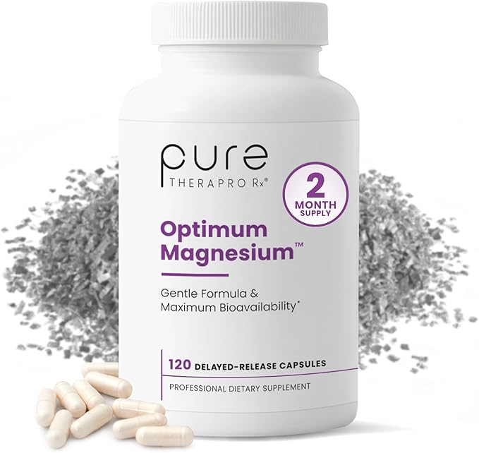 Pure TheraPro Rx Optimum Magnesium Lysinate Glycinate &amp Di-Magnesium Malate Made in USA | 2 Month Supply | Chelated for Maximum Absorption Supports Bone Health &amp Energy Non-GMO