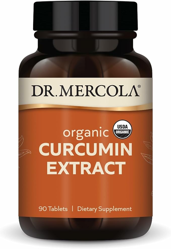 Dr. Mercola Organic Curcumin Extract 90 Servings (90 Tablets) Dietary Supplement Non-GMO Certified USDA Organic