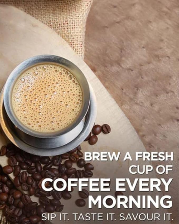 Cothas Ready To Use Filter Coffee Decoction - Each Pouch 200ml Pack of 8 = 4lbs [ Ro Purified Water70% Coffee 30% Chicory ]