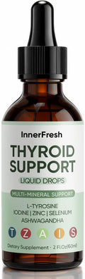 InnerFresh Thyroid Support Drops Inner Fresh Thyroid Support Liquid Drops for Women Hormone Balance &amp Healthy Metabolism Support with Selenium Zinc Iodine L-Tyrosine &amp Ashwagandha (1)
