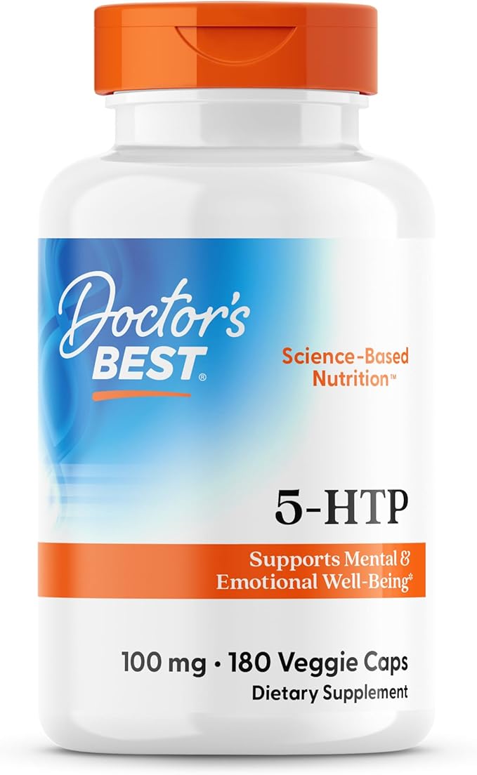 Doctors Best 5-HTP Supports Mental &amp Emotional Well-Being Non-GMO Gluten Free Soy Free Vegan 180 Veggie Caps