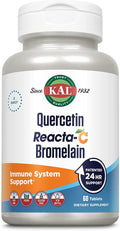 KAL Quercetin Reacta-C Bromelain Immune Support Supplement 24 Hour Immune Defense with Bioflavonoids Vitamin C 1000mg and Quercetin 500mg Vegan Gluten Free 60-Day Guarantee 30 Serv 60 Tablets
