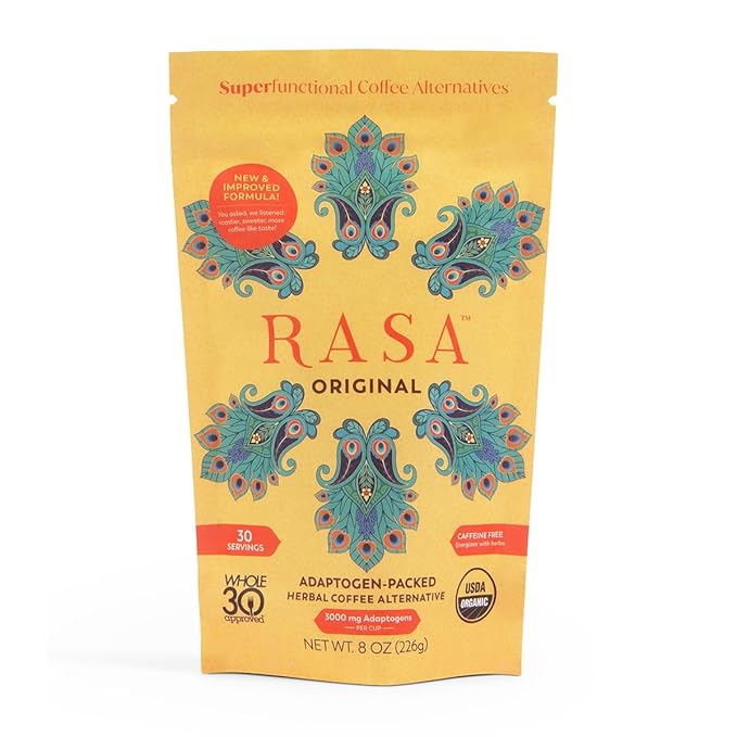 Rasa Original – Adaptogenic Mushroom Coffee Alternative to Support Better Overall Wellness Better Sleep Clearer Skin | Vegan Keto Whole 30 Ayurveda Wellness Tonic with Chaga + Reishi (8 oz / 30 S
