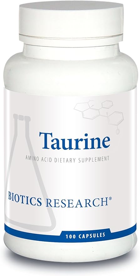Biotics Research Taurine – 500 mg Taurine Amino Acid Brain Health Cardiovascular Health Antioxidant. 100 Capsules.