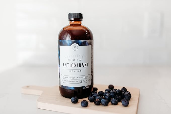 Rowe Casa Organics Antioxidant Infusion with Aronia Blueberries &amp Cranberries – Handcrafted Liquid Vitamin C Syrup for Daily Wellness &amp Overall Vitality – 16 Fl Oz