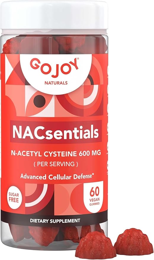 GOJOY NACsentials 7-in-1 NAC Gummies 600mg – Supports Glutathione Liver &amp Antioxidant Wellness – N-Acetyl Cysteine with Vitamin C ALA Quercetin &amp Astaxanthin – Vegan Sugar-Free