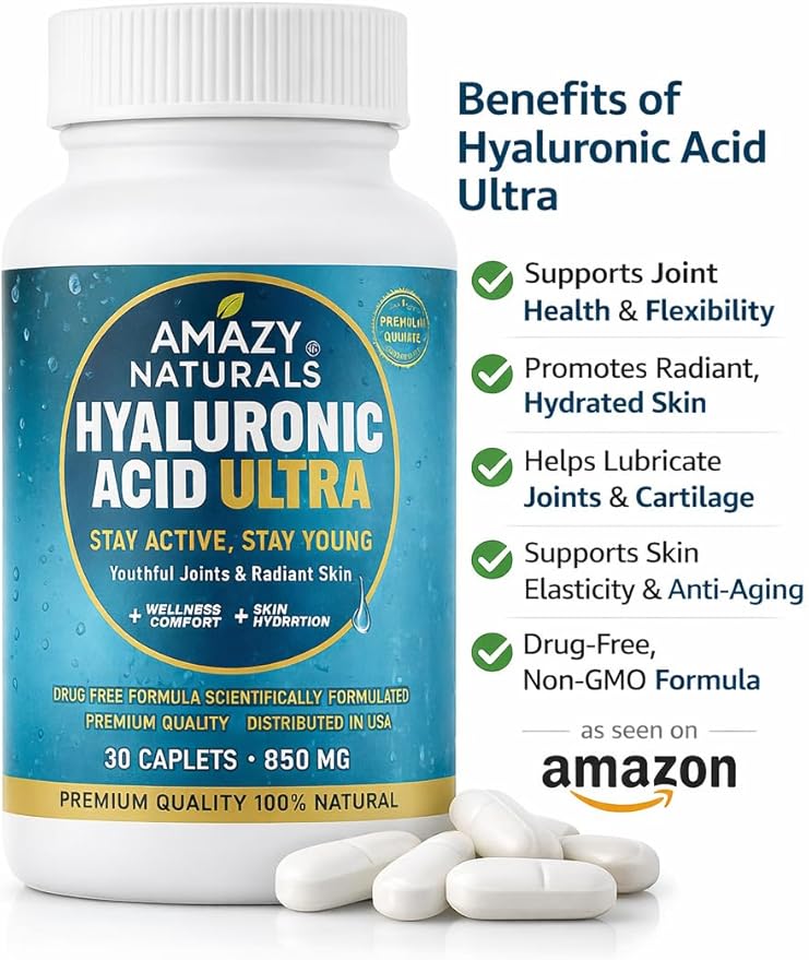 Hyaluronic Acid Ultra 850mg 30 Caplets Premium Joint and Skin Supplement
