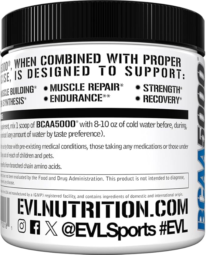 Evlution BCAAs Amino Acids Powder - BCAA Powder Supplement Post Workout Recovery Drink and Stim Free Pre Workout Energy - Branched Chain Amino Acids Supplement for Men &amp Women