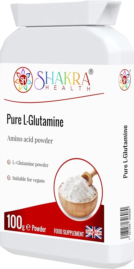 Pure L-Glutamine 100g Pure Targeted Release Vegan Amino Acid Powder for Gastrointestinal Integrity Neurological Activity Irritated Bowels &amp Immune Support | Shakra Health