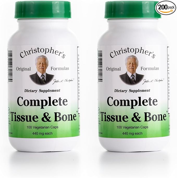 Christopher's Original Formulas Complete Tissue &amp Bone Formula – 100 VCaps | Herbal Support for Bones &amp Connective Tissue - Pack of 2