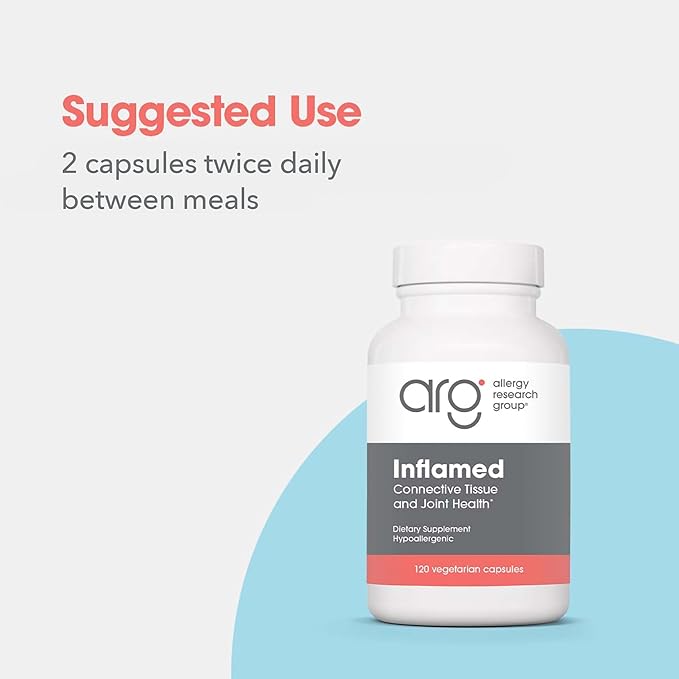 Allergy Research Group InflaMed - Connective Tissue &amp Joint Support Supplement - Synergistic Herbal &amp Enzyme Complex - Includes MSM Turmeric Boswellia &amp Bromelain - 60 Servings - 120 Cap
