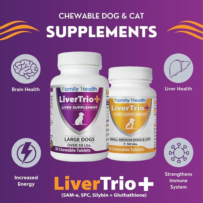 Comprehensive Liver Supplement (2 Pack - 60ct) Combining Same SPC Silybin A+B Gluathione Chew Tabs for Dogs 30Ct (2X Small - Medium)