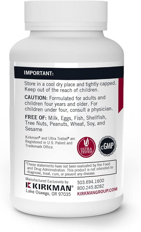 Kirkman - DMG (Dimethylglycine) 300 mg - 120 Capsules - High Potency - Supports Methylation - Hypoallergenic