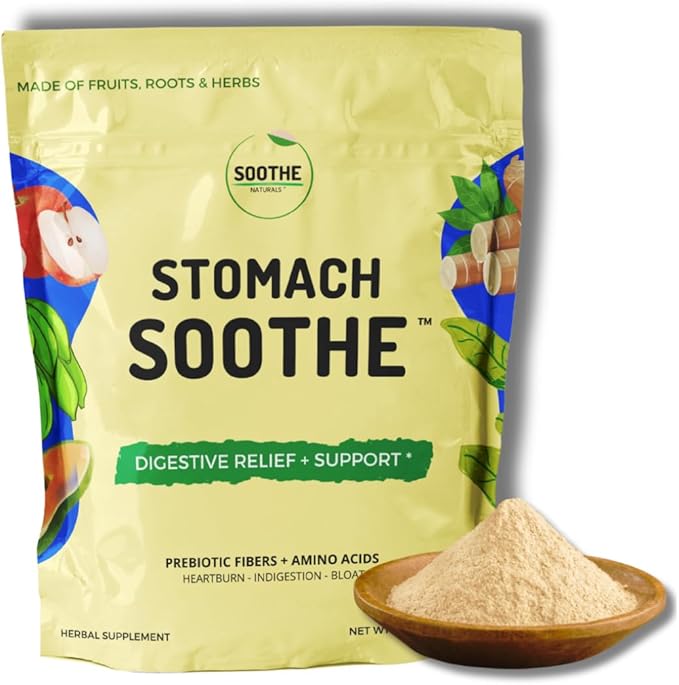Soothe Naturals Acid Reflux Powder - L Glutamine for Gut Health Acid Reflux Medicine Leaky Gut Repair Gut Lining Repair Alginate for Acid Reflux (30 Servings)