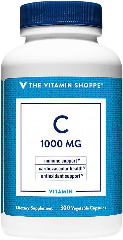 The Vitamin Shoppe Vitamin C 1000MG Antioxidant that Supports Immune and Cardiovascular Health (300 Capsules)