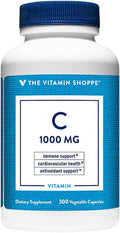 The Vitamin Shoppe Vitamin C 1000MG Antioxidant that Supports Immune and Cardiovascular Health (300 Capsules)