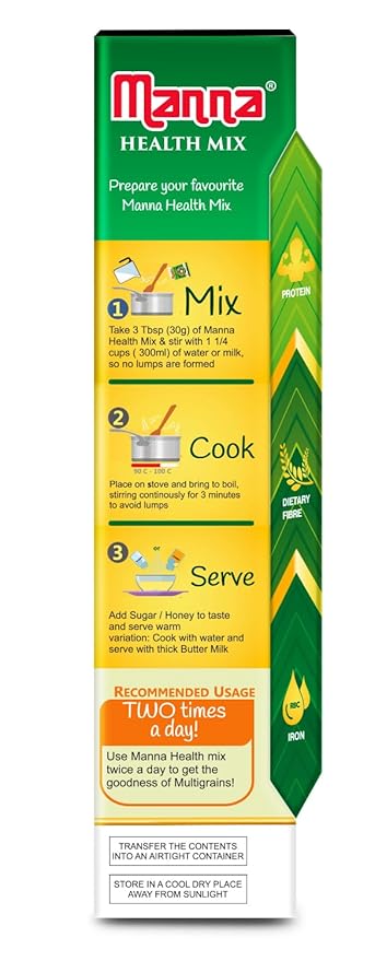 Manna Multigrains Health &amp Nutrition Drink - 500g (No Added Sugars &amp Preservatives)
