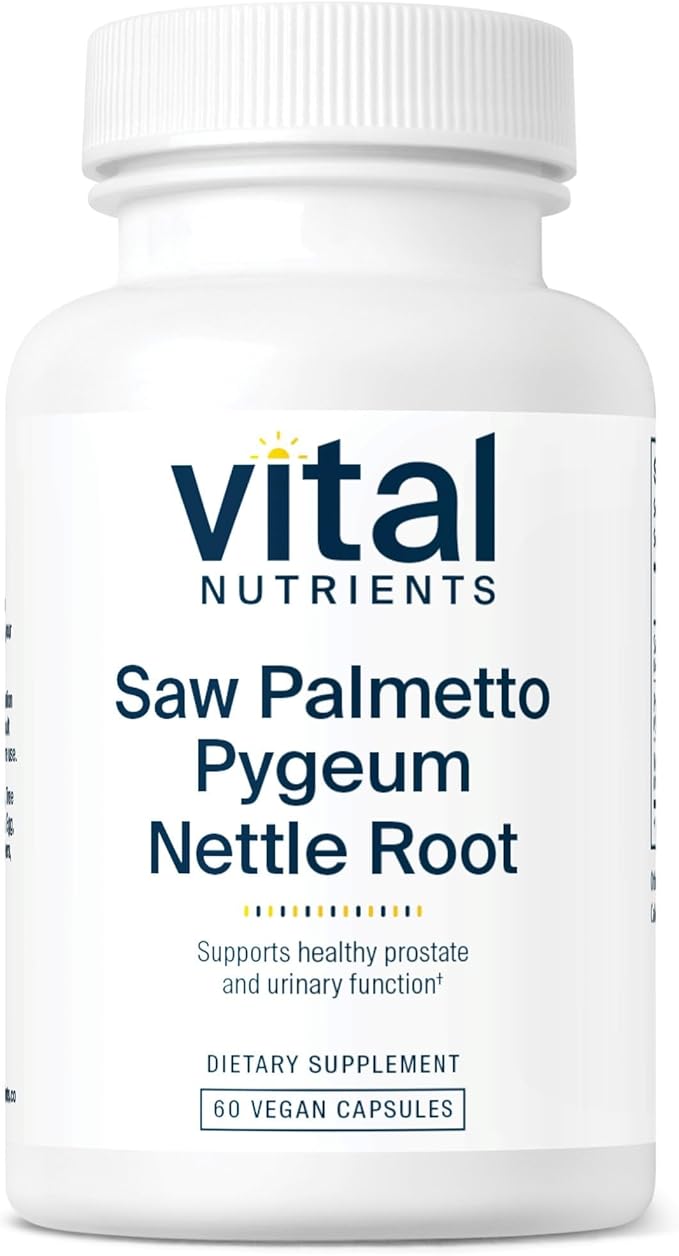 Vital Nutrients Saw Palmetto with Pygeum &amp Nettle Root - Vegan Saw Palmetto for Men Supports Healthy Prostate Function* - Gluten Dairy Soy Free - 60 Capsules