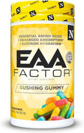 Nutrithority EAA Factor BCAA Essential Amino Acids Powder Gushing Gummy 30 Servings - Sugar &amp Caffeine Free Intra &amp Post Workout Drink with Electrolytes - Improve Muscle Recovery &amp Hydra