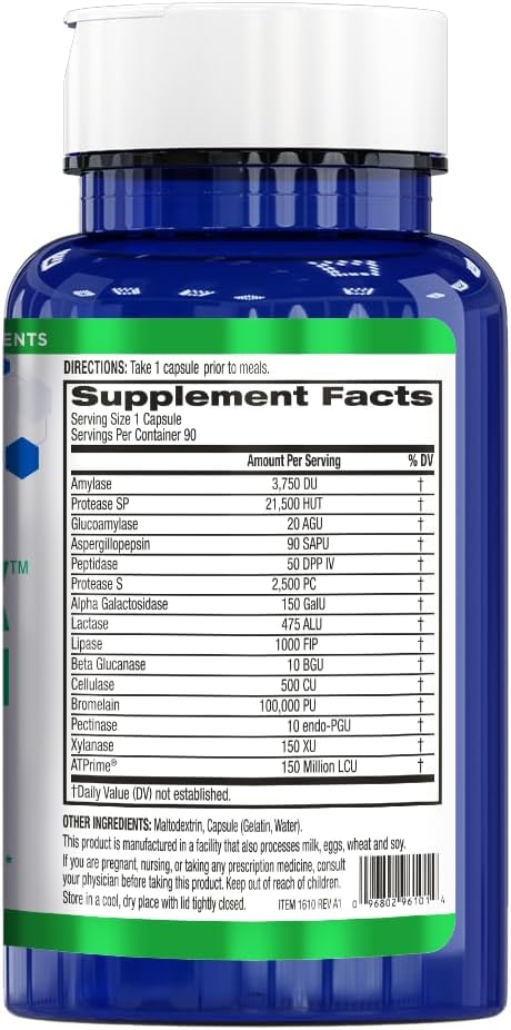 BioTrust AbsorbMax Broad Spectrum Digestive Enzyme Blend Gluten Free Non GMO Digestive Support for Nutrient Digestion Absorption and Periodic Digestive Discomfort and Bloating
