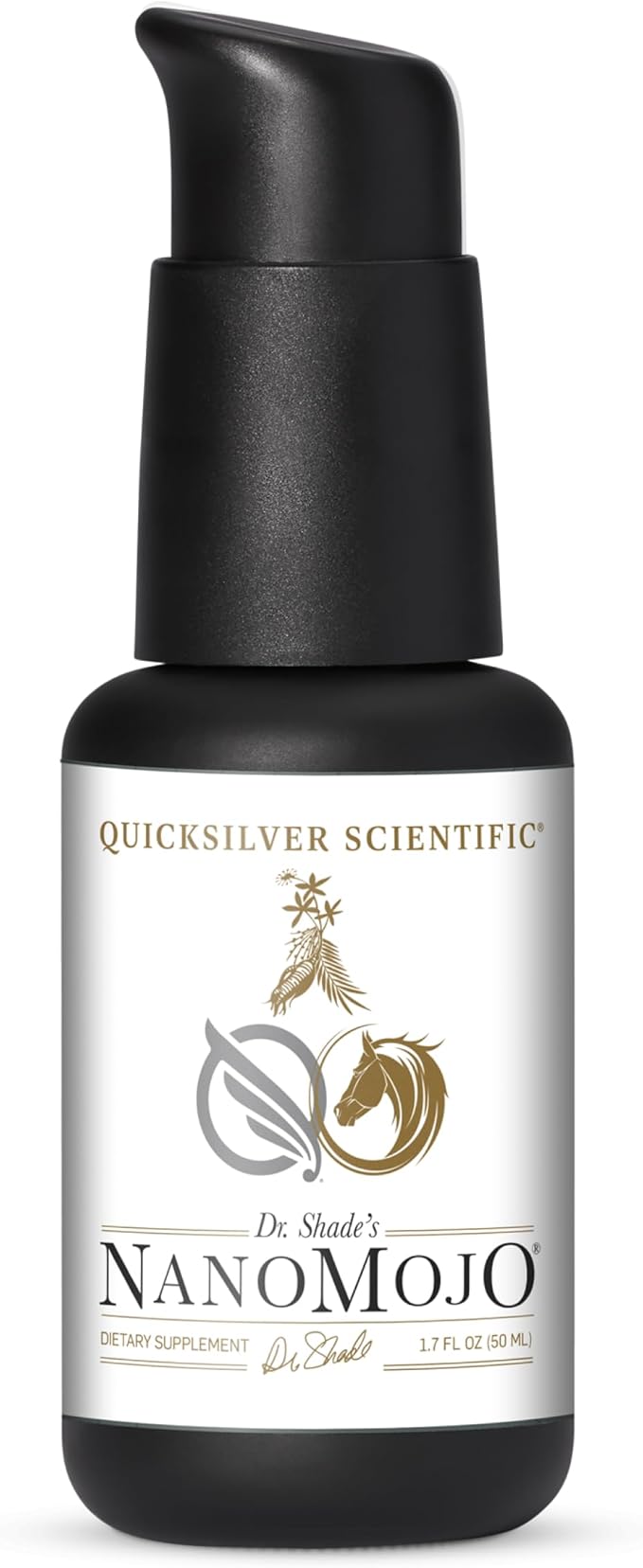 Quicksilver Scientific NanoMojo - Male-Specific Endurance Elixir &amp Energy Boost Support - 19 Herbs Including Epimedium for Men Rhodiola Extract Herbal Ginseng and Adaptogenic Herbs (1.7oz / 50m