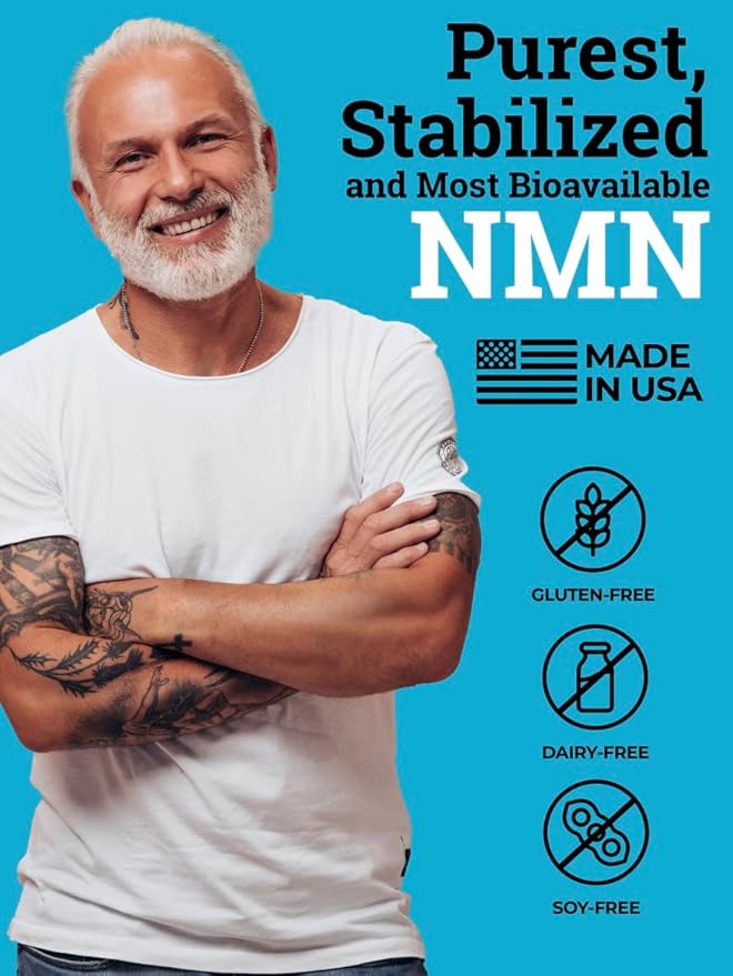 Black Forest NMN Supplements 1000mg (Nicotinamide Mononucleotide) 99% Pure Stabilized Form BioPerine® for Enhanced Bioavailability (60 Capsules) (NMN 1000mg per Serving) NAD Supplement for NAD