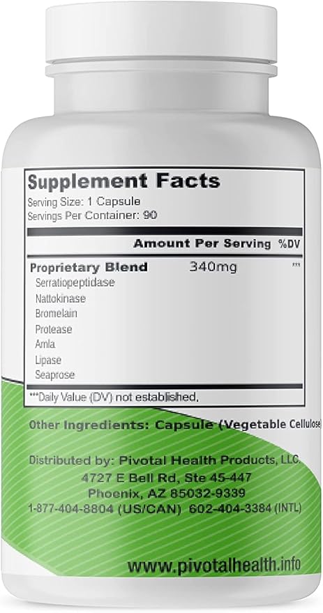 PIvotal Health Products - Advanced Scar Tissue Package: Dissolve Scar Tissue Quickly. This Package Contains a 1 Month Supply of Trebinase and Co Q10.