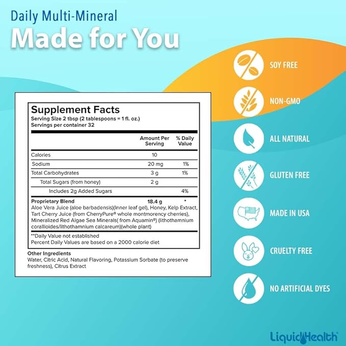 LIQUIDHEALTH Optimum Joint Glucosamine Chondroitin Supplement &amp Daily Multi Mineral Multivitamin Bundle for Men &amp Women - Sea Trace Minerals Bone &amp Joint Health Immune Support - Made in