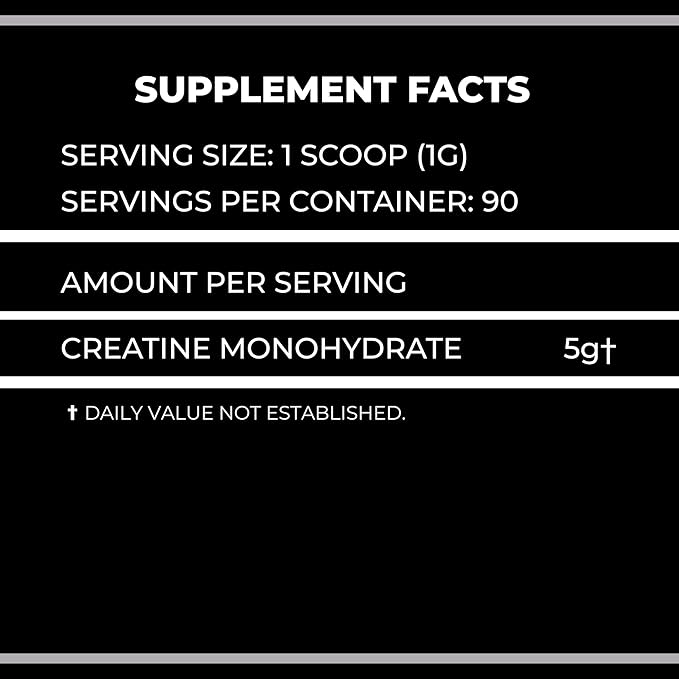 Creatine Monohydrate for Men &amp Women Increase Lean Muscle Mass Reduce Recovery Time Promotes Brain Health (Unflavored 90 Servings)