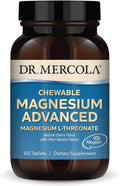 Dr. Mercola Magnesium Chewable Advanced 30 Servings (60 Tablets) Dietary Supplement Magnesium L-Threonate Cherry Flavor Non-GMO
