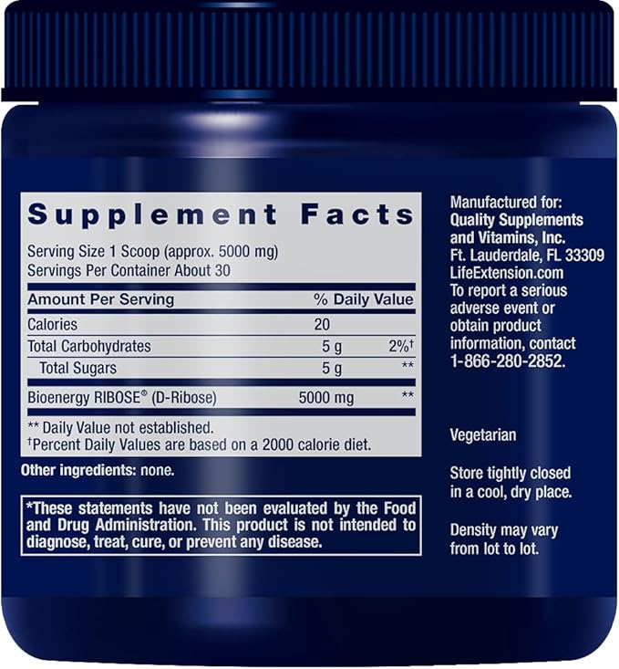 Life Extension D-RIBOSE Powder 150 gm (Multi-Pack)