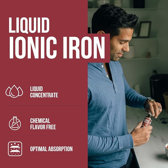 Ionic Liquid Iron Supplement (About 236 Servings) – Ionically Charged Earth-Sourced Mineral Formula Small 5-Drop Servings for Easy Use Liquid Concentrate Unflavored Vegan – 2 fl oz (60 mL)