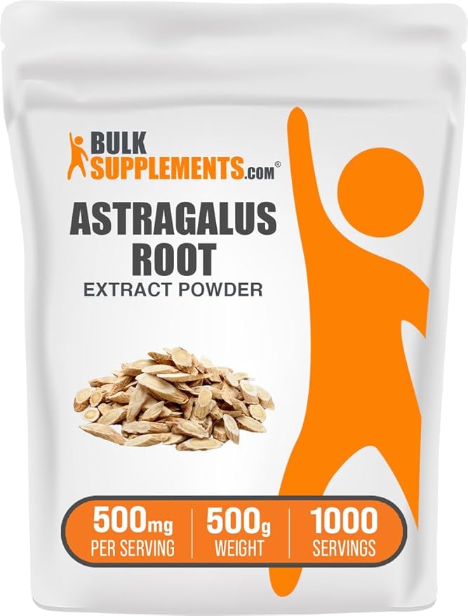 BulkSupplements.com Astragalus Extract Powder - Astragalus Root Powder Herbal Supplement - Vegan &amp Gluten Free 500mg per Serving 500g (1.1 lbs) (Pack of 1)