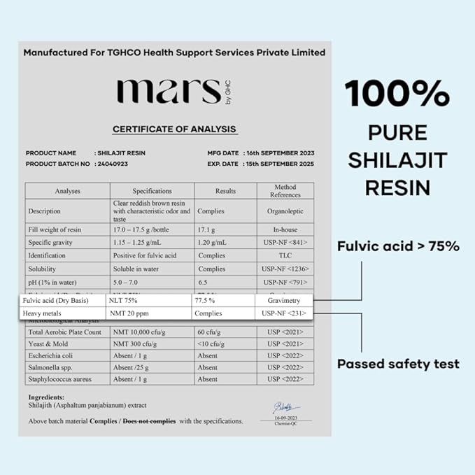 Mars Himalayan Shilajit Gold Resin – Organically Extracted from High-Altitude Himalayas | Supports Natural Energy Vitality &amp Wellness | 15g - Pack of 1