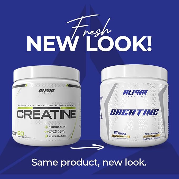 Alpha Supps - Alpha Creatine Monohydrate Powder Supports Muscle Growth | Micronized | Unflavored | 300 Grams - 60 Servings