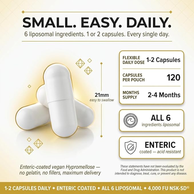 Liposomal Nattokinase 4000 FU + Bromelain 200mg with Rutin + Grape Seed Extract Enteric Coated Capsules Circulation &amp Cardiovascular Support Supplement Non GMO Made in UK 120 Capsules