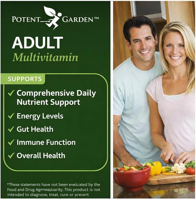 Potent Garden Multivitamin for Men &amp Women – 42 Fruits &amp Vegetables Probiotics &amp Enzymes Daily Whole Food Supplement for Energy Immune Support &amp Digestion Non-GMO 90 Tablets