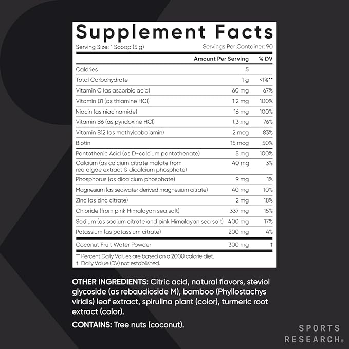 Sports Research® Gym Pro Pack - Creatine Monohydrate Powder w/Creapure Gain Lean Muscle Improve Performance Support Workout Recovery + Hydrate Electrolytes Powder with Vitamins Minerals and Coconut