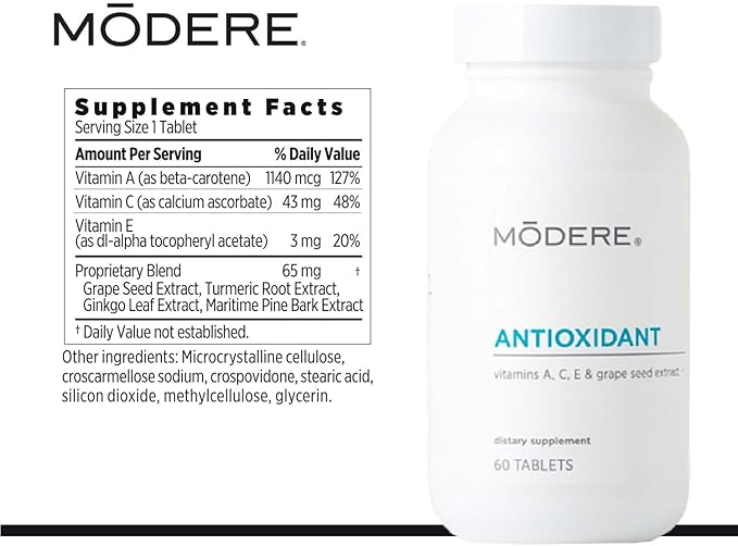 Modere Antioxidant - Vitamins A and C with Herbal Extracts to Help sSupport Cellular Protection Balance and Everyday Wellness - 60 Tablets